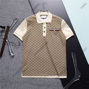 Summer Mens Plus Tees Polos Men Designer T Shirt Womens Letter Print Polo Shirts Women Sleeve Montage T-shirts Street Casual Lapel Tshirt Blue Khaki