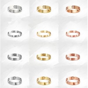1Pieces gioielli di design di lusso da donna anello in oro 18 carati titanio acciaio fidanzamento per fedi nuziali set con borsa originale330r