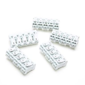 20PCS Spring Terminal Block Quick Lamp Wire Connector Electrical Cable Clamp Screw Plug-Out Type Pitch 923 P05 white257j