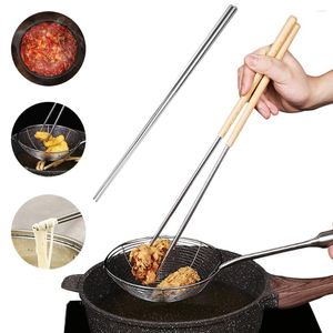 Chopsticks 1 Pair Japanese Extra Wooden Long Chopstick High Quality Big Size Deep Fried Noodle Anti-slip Chinese Kitchen Cooking Tools