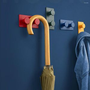 Крюки 4pcs Build Block Key Coucker Wall Sworked Self -Adhesive Holder Организация ванной комнаты Дверь Дверь Декоративный Крюк