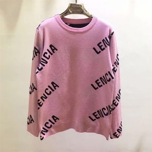 Ny designer kvinnors stickade tröjor brev jumper kvinnor tröja hösten vinter tjock lång ärm lös lös plusstorlek pullover toppar kvinna modekläder