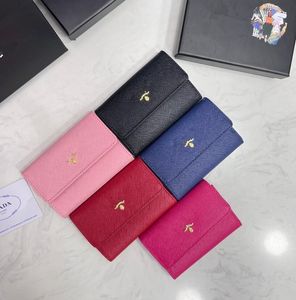 Designer Bags Women Short Wallets Leather Metal Triangle Flip Coin Purses Card Holders Bags Ladies Clutch Bags Zipper Pocket Long Wallet Female Storage Purses