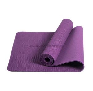 Högkvalitativ TPE YOGA MATS Gym Fitness Träning Sportkuddar Anti Slip 6mm Custom Logo Eco Friendly Double Layer Indoor Home Pilates Training Sleeping Rest Mat