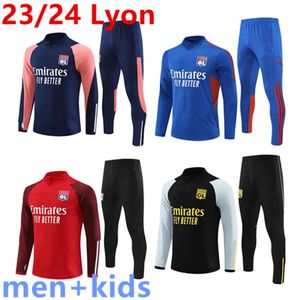 23 24 Lyon Tracksuit Soccer Set Survlement 2023 2024 Lyonnais L.Paqueta ol Aouar Training Training Suits Supging