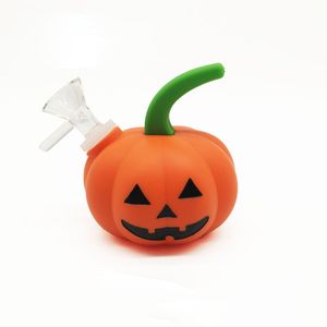 3.54 Inch silicone pumpkin Smoking pipe Halloween accessories water smoke Hand pipes easy to take wax dab rigs