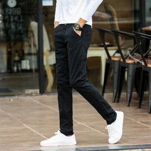 Men Pants Slim Fit Black Red Pantalon Hombre Straight Casual Men Pants Summer Cotton Chinos Male Trousers Office305q