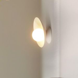 Luminária de parede Nordic preto e branco designer pós-moderno minimalista para sala de estar fundo estudo quarto luz noturna