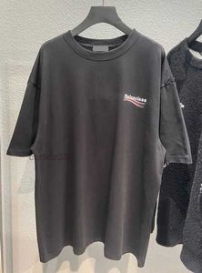 Balenciag T-shirt sommaren New Paris broderi klassisk designer lyxiga män kvinnor topp bokstav bomullskläder kort hylsa rund hals x2v4