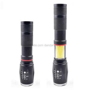 Multifunction Led flashlights powerful 8000 Lumens XML T6 L2 torch hidden COB lights flashlight with tail super magnet design Tactical Outdoor repair light lamp