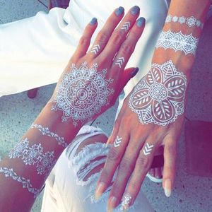 1PC White Lace Tattoo Stickers European and American Wedding Bridal Tattoo Stickers Disposable Tattoo