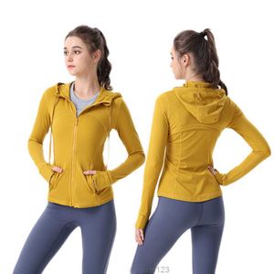 2023 Sıcak Satış Lulus Hizalama Kadın Yoga Kapşonlu Ceket Tanımla Egzersiz Spor Ceketi Fitness Ceket Hızlı Kurutma Spor Giyim Üst Katı Zipper Sweatshirt Sportswear1