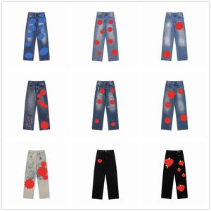 2023 Designer Herren Jeans Chromes High Street Lila für Männer Stickerei Hosen Damen Übergröße Ripped Patch Hole Denim Straight CH Fashion Streetwear Slim