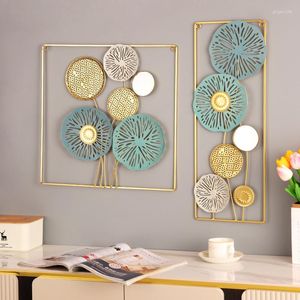 Jewelry Pouches Modern Minimalist Iron Lotus Abstract Geometric Pattern Wall Pendant Home Bedroom TV Background Dining Room Decoration
