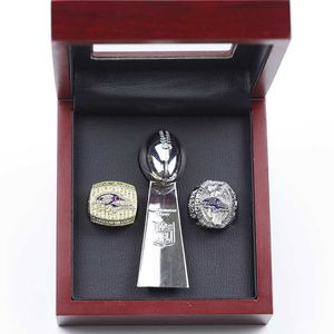 2000 2012 Baltimore Crow Championship Ring 2 peças mais caixa de troféus