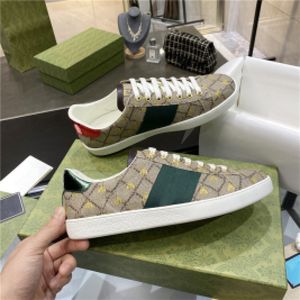 Designer Luxury Ace GSupre Bees embroidery Casual Shoes Flat Matte Leather Sneaker Trainers With Original Box