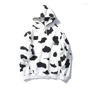 Moletons masculinos masculinos 2023 Harajuku Streetwear moletons masculinos com estampa de vaca pulôver com capuz quadril moletom casual outono solto