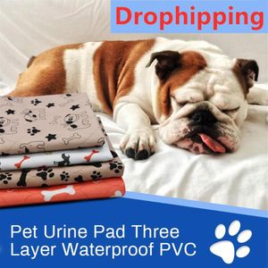 防水ペットパッド犬用犬用犬のベッドパピーパッド再利用可能な冷却マットペットおむつ尿パッド＃3221f