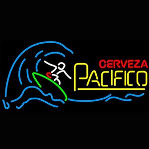 Cerveja Pacifico Surfer Wave Placa de néon Barra de sinalização de luz aberta Drop Decor Shop Artesanato Led284f