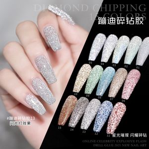 Gel per unghie 15ml Glitter Chips Diamond Polish Sparkling Laser Art Varnish UV LED Soak Off Lacca 15Colors Bling 230720