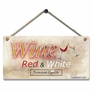 Dekoratif Nesneler Figürinler Şarap Kırmızı Beyaz Premium Kaliteli Demir Retro Görünüm 5x10 İnç Dekorasyon Poster Asılama İşareti Bar Mutfak Banyo Çiftliği 230721