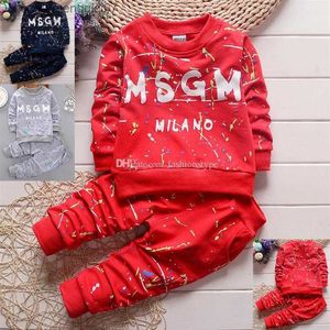 Kläder sätter 3 färger småbarn baby pojkar kläder t shirt byxor barn sportkläder kläder barn kläder höst barn vinterkläder set 1-4y ea2829 z230721