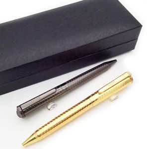 Pure Pearl High Quality Ballpoint Pen Classic Luxury Metal Golden Silver Sculpture Barrel Smooth Writing Stationery Manschettknappar Box 252D