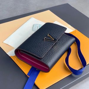 Deri çanta kapufları kompakt cüzdan tasarımcısı orijinal kutu toz çantası ile kısa cüzdan kart tutucular