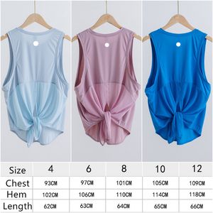 LL-501 Women Yoga Outfits Tops Sleeveless Tshirt Vest Girls Running Sport Ladies Casual Loose Adult Sportswear Gym Exercise Fitness Wear Breathable