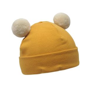 Vår- och hösten bomullsörskydd Fetal hatt baby vinter hatt söt supersöt baby koreansk huvudbonad 35-41cm288q