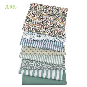 Fabric Printed Twill Cotton Fabric Pea Green Color Series Patchwork Clothes For DIY Sewing Quilting Baby Child's Bedclothes Material 230720