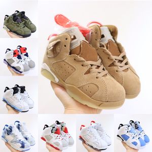 Buy Kids Basketball Shoes Jumpman 6s Georgetown For Sale Olive Green British Khaki Grape Raging Bull Boy Girls Youth Sports Sneakers Runner Trainers Size 26-35