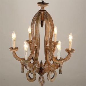 Iluminação lustre de madeira para sala de estar quarto cozinha lustre lustres vintage teto retrô decoração para casa luminárias LLFA1784