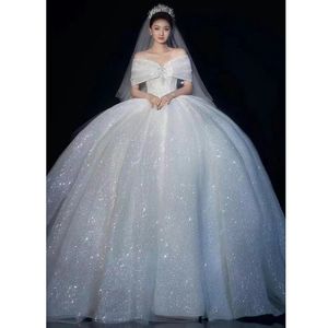 Vintage arabski linijka ślubna sukienki ślubne Suknie ślubne kochanie Bling błyszcząca suknia przycisk Train Butt Plus Size Formal Bride Dubai Elegancka sukienka śr.