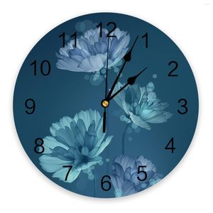 Wall Clocks Rose Plant Flower Clock Modern Design Stickers Home Decor Living Room Digital Bedroom Watch