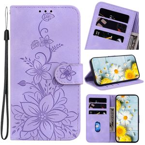 Flower PU Leather Wallet Cases For Google Pixel 8 Pro 7 7A 6 6A Sony XPERIA 1 10 V 2023 One Plus 11 Nord 2T CE 2 Lite 10R N20 Imprint Credit ID Card Slot Holder Flip Cover Pouch