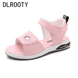 Sandals Summer Children Shoes Girls Star Glitter Princess Kids Party Fashion Beach Hook Loop Flat Toddler Baby Soft Sole 230720