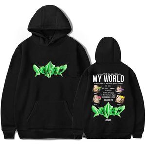 Hoodies masculinos moletons Kpop Aespa My World 2023 novo álbum com capuz manga longa streetwear masculino feminino moletom roupas da moda x0720