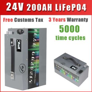 batteria del fosfato del ferro del litio di 24V 200AH LiFePO4 con BMS per lo stoccaggio dell'energia solare del carretto di golf EV rv