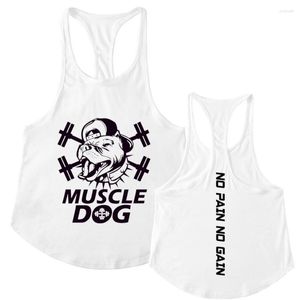 Men's Tank Tops Clothing Clothes MUSCLE DOG Top Men Gym Fitness Wear Basketball Bodybuilding 2023 Print Vest Sportswear Undershirt