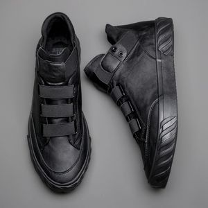 Klänningskor Herrläderskor Korean Trend Bekväm loafer Mänskor British Fashion Men High Top Sneakers Moccasins Men 588 G 230720