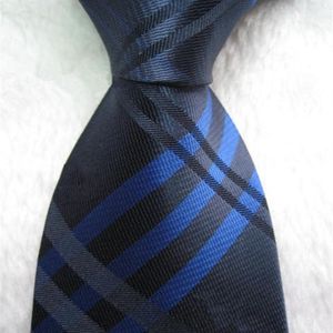 Men Plaid Design Ties Fashion 100% Silk Tie Mens Classic Jacquard Necktie Business Wedding Neckwear 7 5cm261v