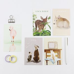 Karty pozdrowienia 30pcs Widok karty z tyłu zwierząt wielokrotnego użytku jako scrapbooking impreza Zaproszenie na kartę podarunkową Karta podarunkowa Karta pocztówka 230720