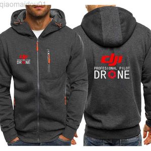 Erkek Ceket Bahar Sonbahar Erkek Ceket DJI Drone Pilot Fermuar Moda Giyim Yüksek Kalite Üstleri Harajuku Sportswear Sıradan Hoodies Sweatshirt L230721