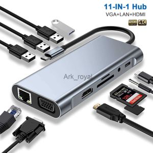 Expansion Boards Accessories USB C Hub Docking Station Type C To 4K HDMI Adapter OTG with VGA Thunderbolt 3 PD RJ45 Ethernet SDTF 35mm for MacBook ProAir J230721