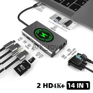 Expansion Boards Accessories Docking Station Type C HUB To HDMICompatible Adapter OTG Vga RJ45 Lan Multi Port USB 30 PD USBC Splitter for MacBook Pro Air J230721