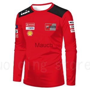 Men's T-Shirts 2023 Men's Fashion Spring and Autumn TShirts 3D Print Moto Gp Outdoor Extreme Sports Apparel Round Ne Loose Long Sleeve Red J230721