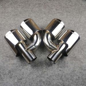 H Model Exhaust pipes Muffler tip Fit For all cars Replacement Dual Oval Stainless Steel Length 255mm Out 95mm IN 60mm309W