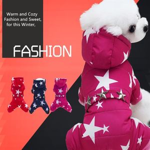 2020 Star Style Winter Puppy Dog Coats Pet Cute Casual Dog Clothes Warm Fleece vadderade husdjurskläder Kläder för Pomerania P272P