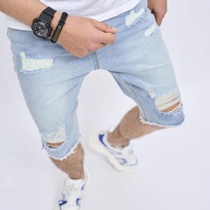 Herren Jeans Sommer Männer Denim Shorts Streetwear Stilvoll Ripped Slim Male Straight Beach Casual